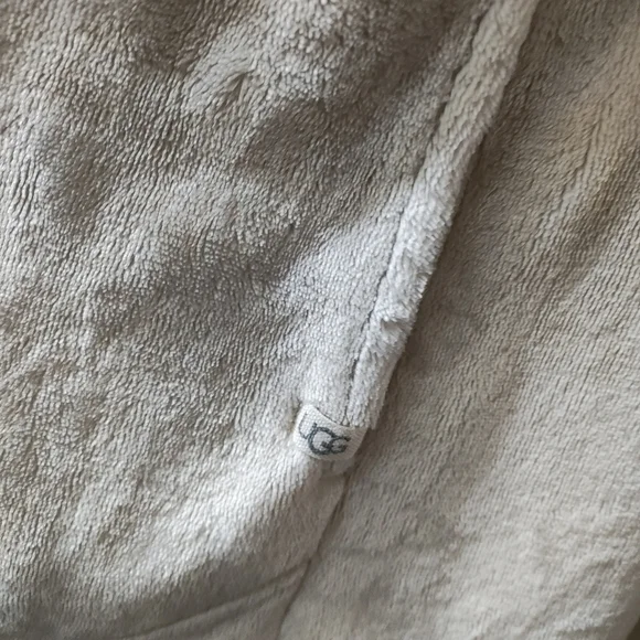 UGG Women’s Fleece Knit Robe Marlow Medium Belted Moonbeam Beige Kimono Plush - Picture 6 of 15